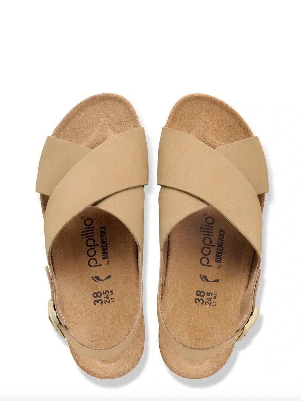 Papillio by Birkenstocks Beige/Tan Cork Slingback Wedge Sandals size 39